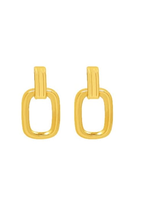 F572 Gold Oval Pendant Earrings Titanium Steel Minimalist Geometric  Earring and Necklace Set