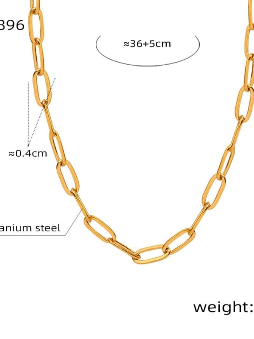 P1896  36 5cm Titanium Steel Natural Stone Geometric Trend Necklace