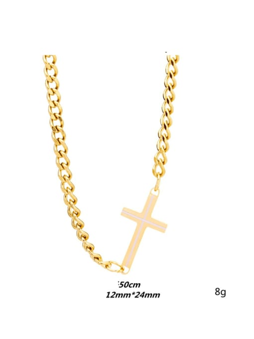 SM-Men's Jewelry Titanium Steel Cross Hip Hop Necklace 1