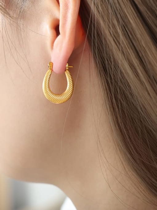 F1178 Gold Earrings Titanium Steel Geometric Trend Stud Earring