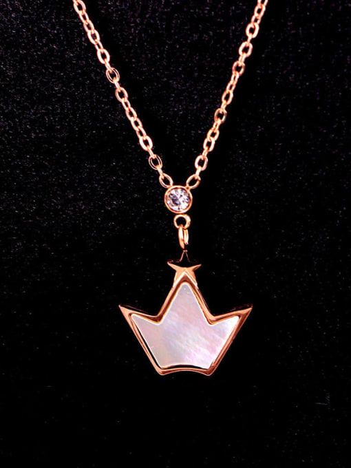 K.Love Titanium Shell Crown Minimalist pendant Necklace 2