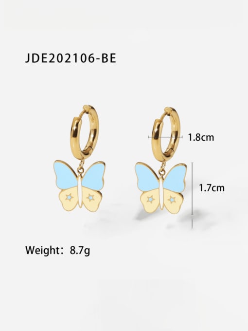 J&D Stainless steel Enamel Butterfly Minimalist Huggie Earring 3