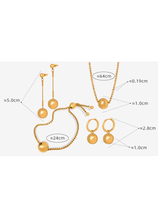 MAKA Titanium Steel Trend Geometric Earring Bracelet and Necklace Set 3