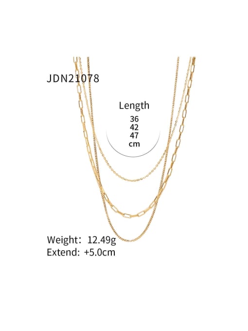 J&D Stainless steel Geometric Trend Multi Strand Necklace 3