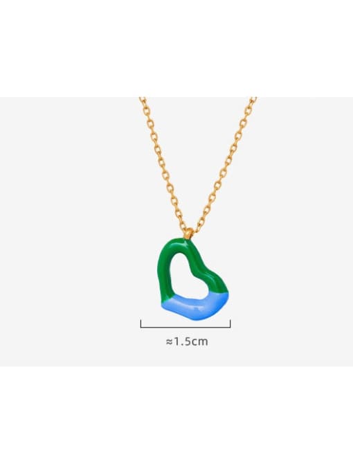 MAKA Titanium Steel Enamel Heart Trend Necklace 3
