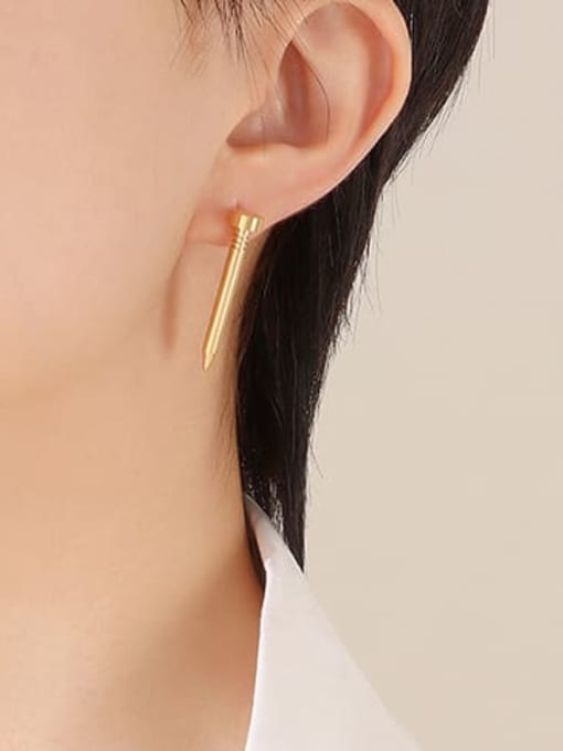 MAKA Titanium Steel Geometric Minimalist Nails Stud Earring 1