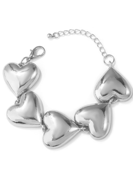 White K Alloy Heart Trend Bracelet