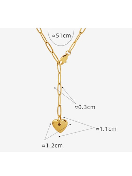 MAKA Titanium Steel Heart Minimalist Tassel Necklace 2