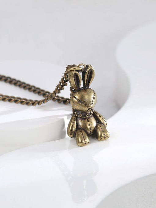Clioro Brass Rabbit Trend Necklace 2