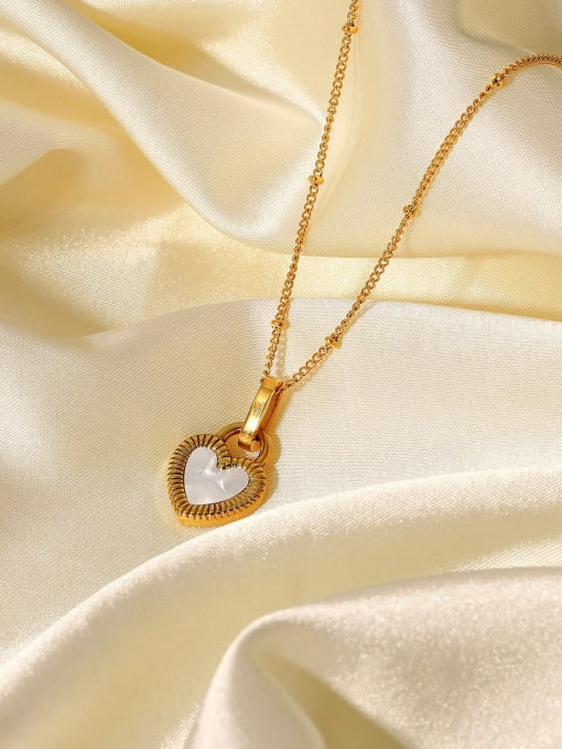 J&D Stainless steel Enamel Heart Vintage Necklace 2