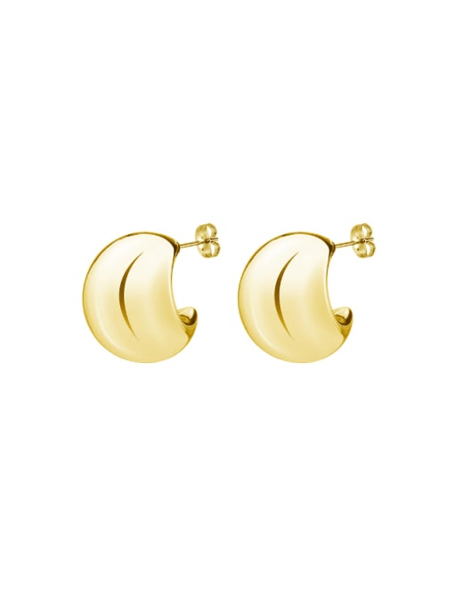Golden pair Titanium Steel Geometric Minimalist Stud Earring