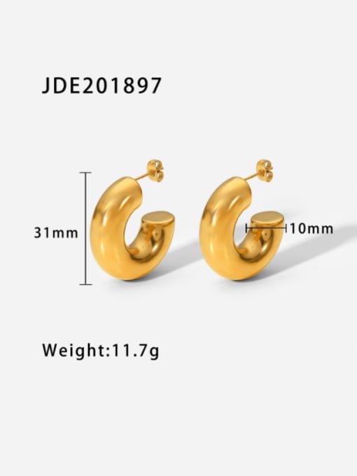 JDE201897 Stainless steel Geometric Vintage Stud Earring