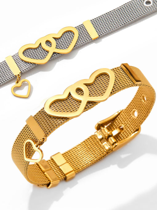 Clioro Mesh Stainless Steel Couple Bracelet Watch Love Bracelet 0