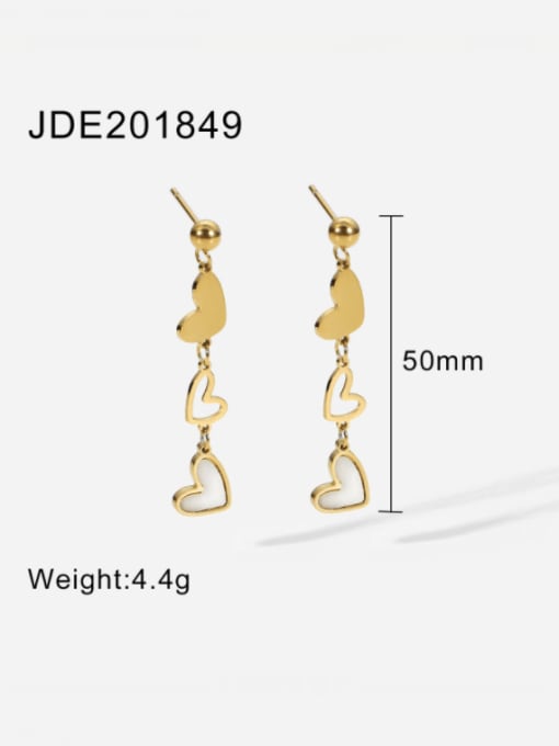 J&D Stainless steel Shell Heart Minimalist Drop Earring 2