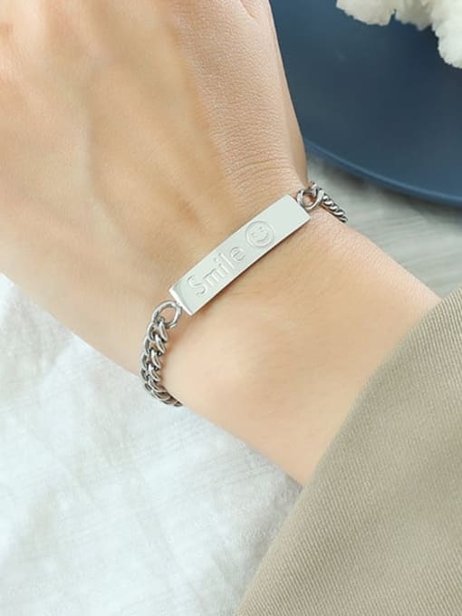 E115 steel bracelet 16 +5cm Titanium Steel Geometric Chain Minimalist Link Bracelet
