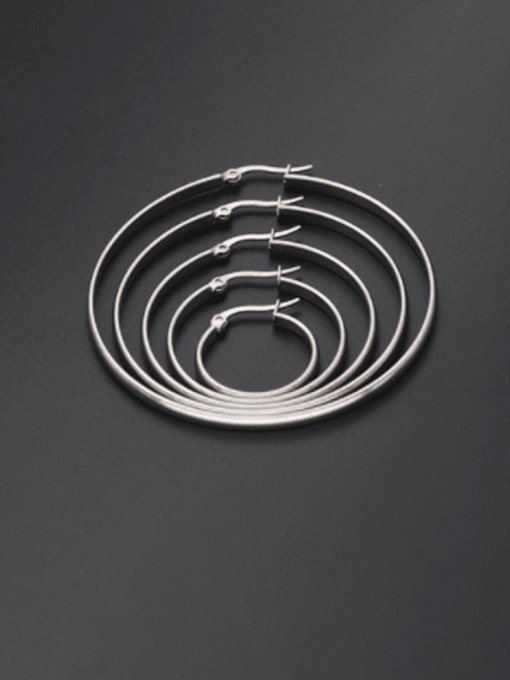 BELII Titanium Steel Round Minimalist Hoop Earring 4