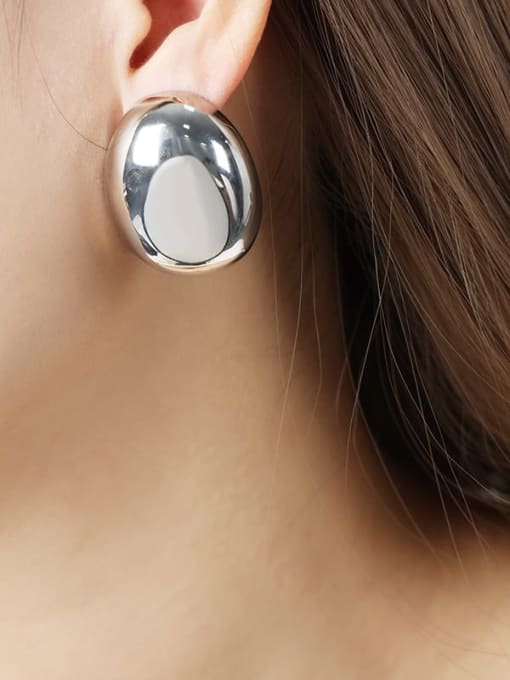 F267 Steel Color Earrings Titanium Steel Geometric Trend Stud Earring
