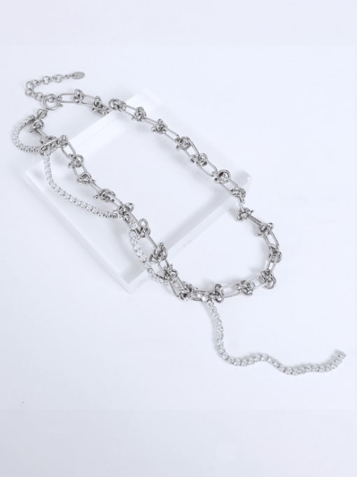 MAKA Titanium Steel Tassel Vintage Hollow Chain Necklace 0