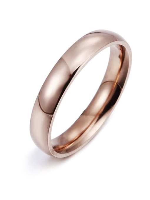 Rose gold Stainless steel Smooth Geometric Minimalist Band Ring