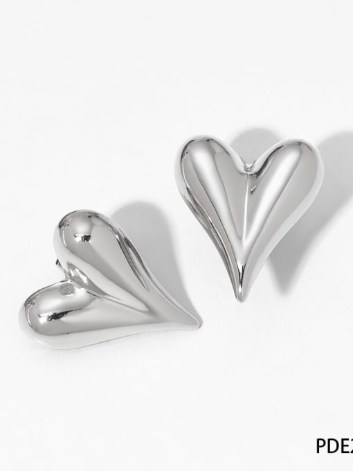 Hollow steel color PDE2293 Stainless steel Heart Trend Stud Earring