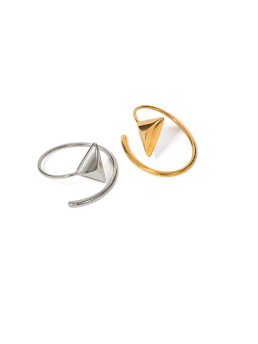 J&D Stainless steel Irregular Minimalist Band Ring 0