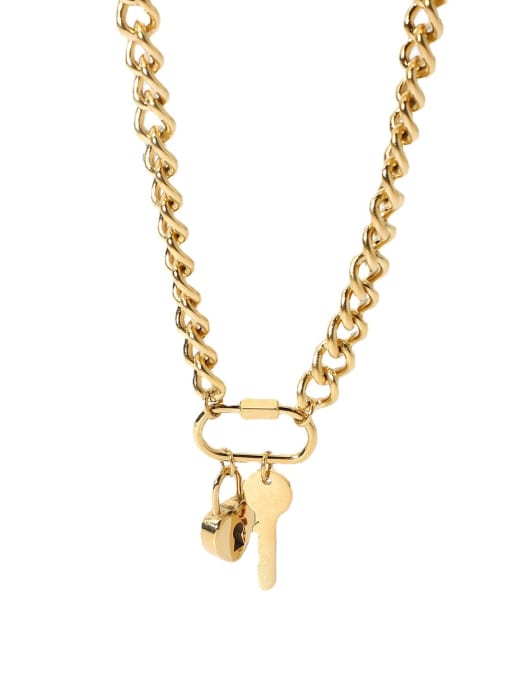 J&D Stainless steel Key Trend Cuban Necklace