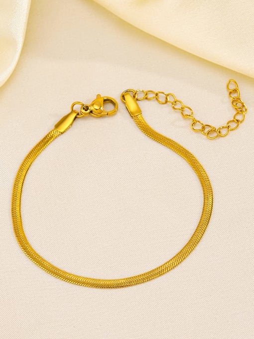 J$L  Steel Jewelry Stainless steel Snake Bone Chain Minimalist Link Bracelet 2