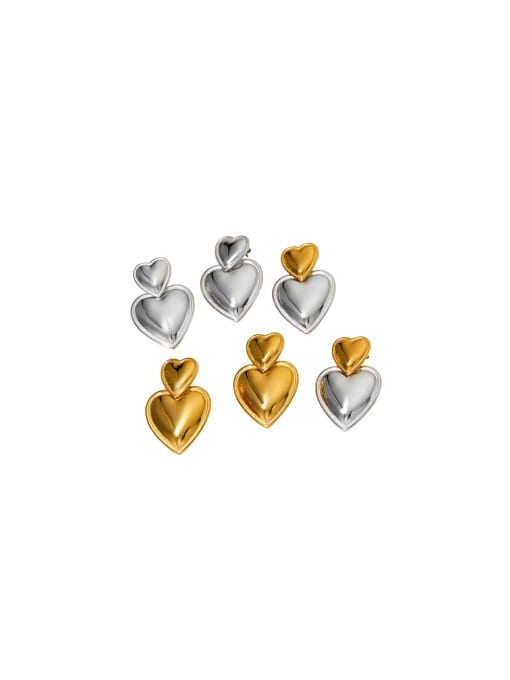 Clioro Stainless steel Heart Trend Stud Earring