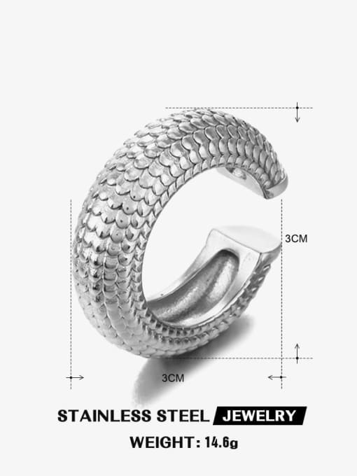 1 steel fish scale ear clip Stainless steel Geometric Hip Hop Single Earring