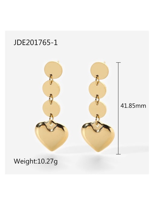 JDE201765 1 Stainless steel Heart Trend Drop Earring