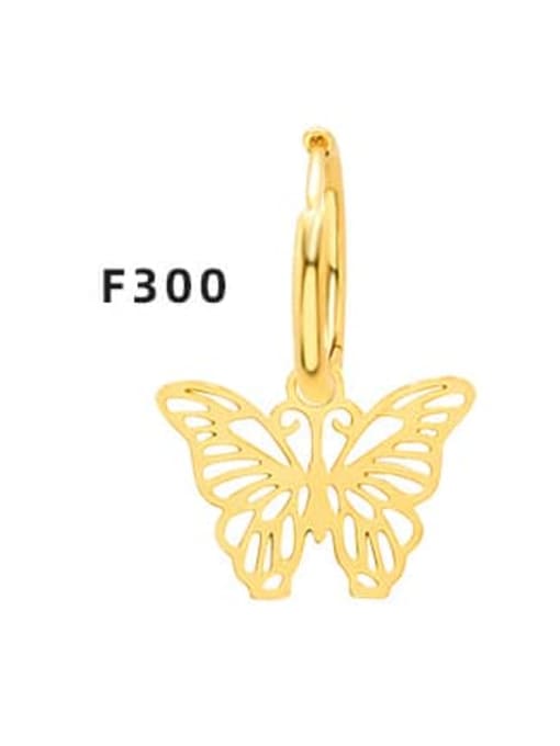 F300 Gold Butterfly Earrings Titanium Steel Geometric Minimalist Huggie Earring