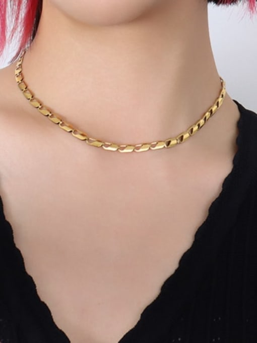 P162 gold necklace Titanium Steel Minimalist Irregular Braclete and Necklace Set
