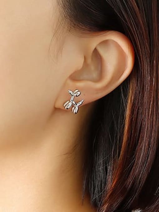 F598 Steel Earrings Titanium Steel Cute Animal   Earring Ring and Necklace Set