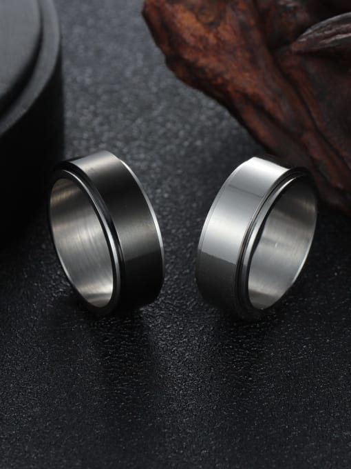 SM-Men's Jewelry Titanium Steel Geometric Hip Hop Rotatable Men's Ring 2