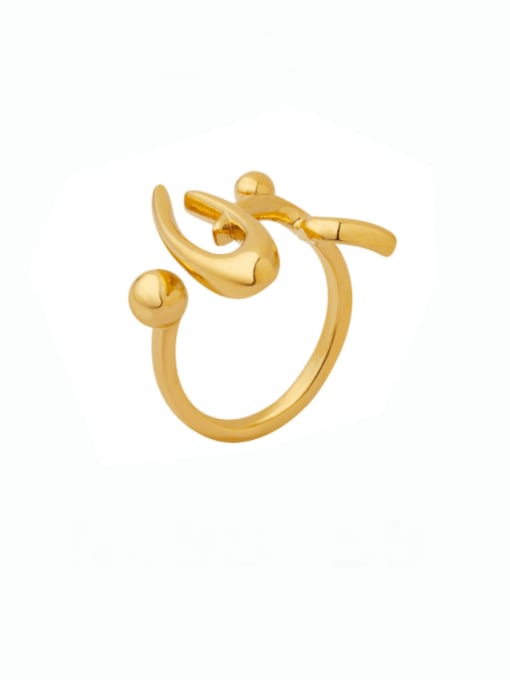 MAKA Brass Irregular Minimalist Band Ring