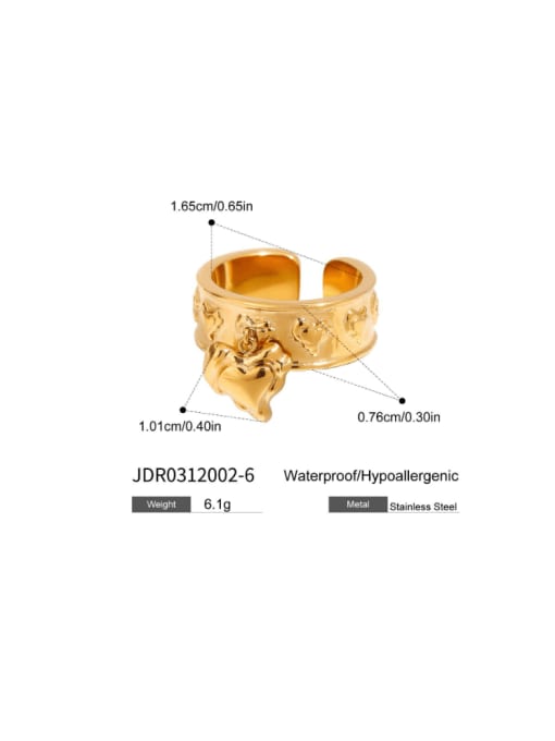 JDR0312002 US  8 Stainless steel Geometric Hip Hop Band Ring
