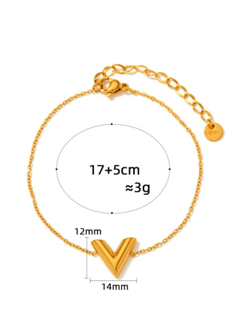 Clioro Stainless steel Triangle V Shape  Minimalist Link Bracelet 2