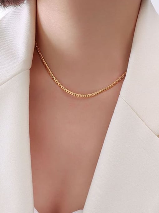 P054 gold fine Necklace 40 +5cm Titanium Steel Vintage Irregular Bracelet and Necklace Set