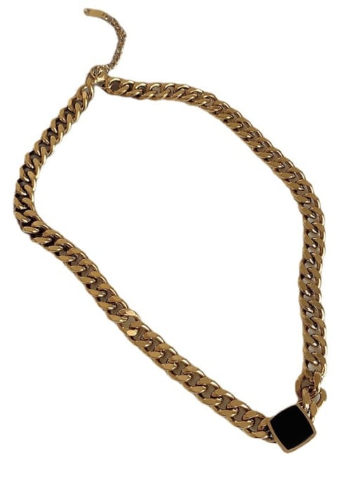 YAYACH Titanium Steel Enamel Geometric Vintage Hollow Chain Necklace 4