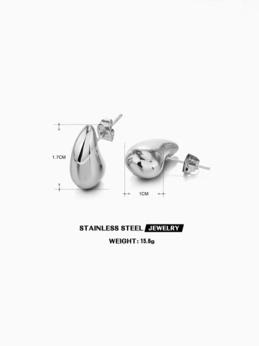 Steel color small solid Stainless steel Water Drop Minimalist Stud Earring