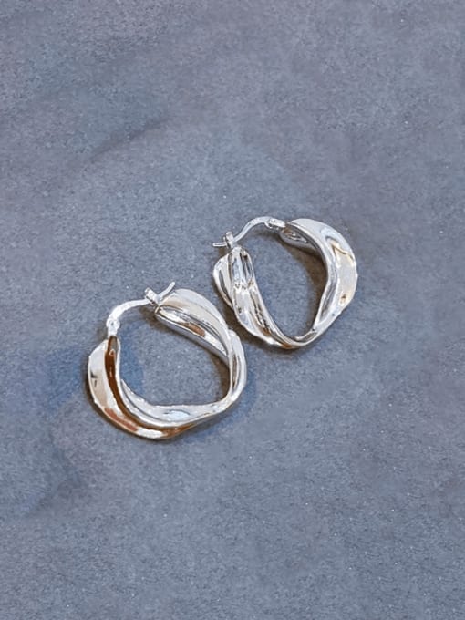 Clioro Brass Geometric Vintage Hoop Earring 1