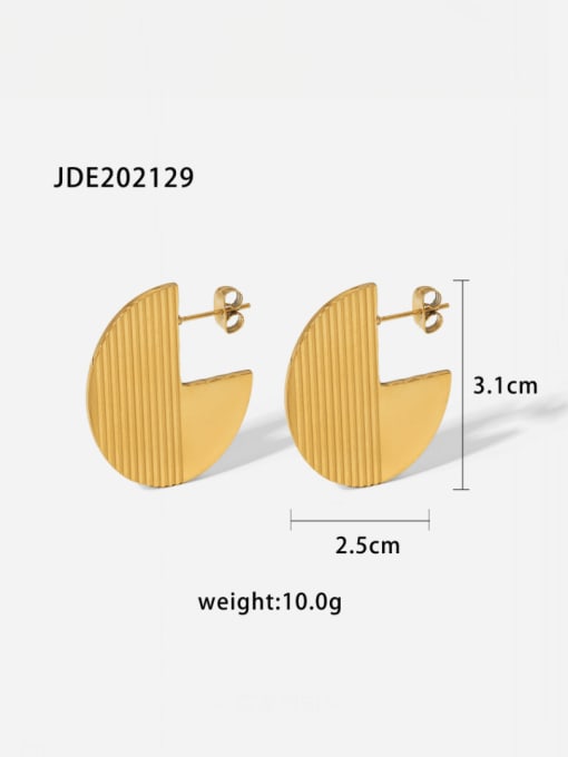 JDE202129 Stainless steel Geometric Vintage Huggie Earring