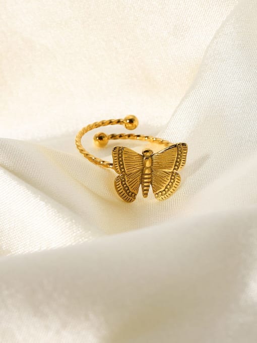 J&D Stainless steel Butterfly Trend Band Ring 2