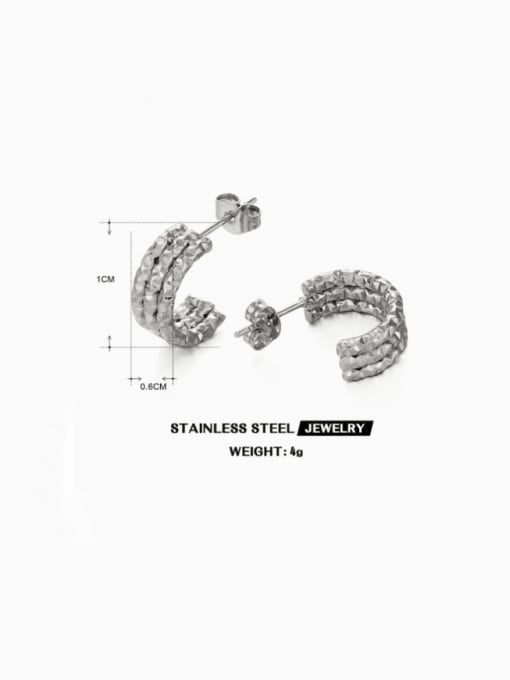 Steel C-shaped earrings Stainless steel Geometric Hip Hop Huggie Earring