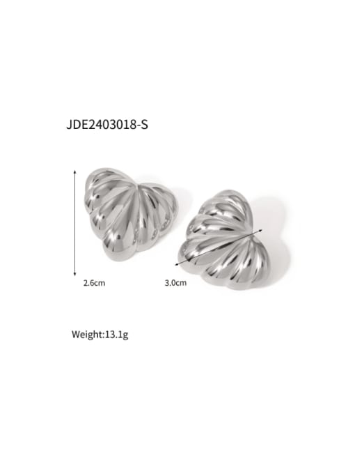 JDE2403018 S Stainless steel Heart Minimalist Stud Earring