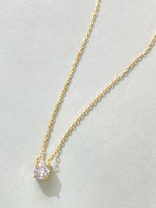 Clioro Stainless steel Cubic Zirconia Geometric Dainty Necklace 1