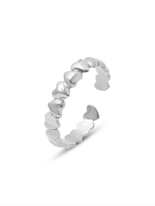 Steel color Titanium 316L Stainless Steel Heart Minimalist Band Ring with e-coated waterproof