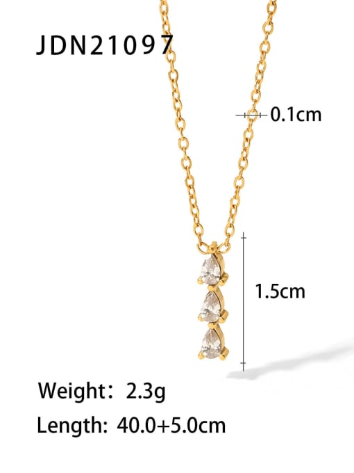 JDN21097 Stainless steel Cubic Zirconia Geometric Dainty Necklace