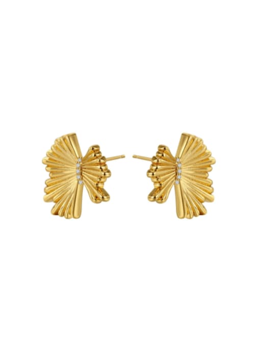 Clioro Brass Irregular Vintage Stud Earring