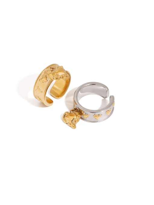 J&D Stainless steel Geometric Hip Hop Band Ring